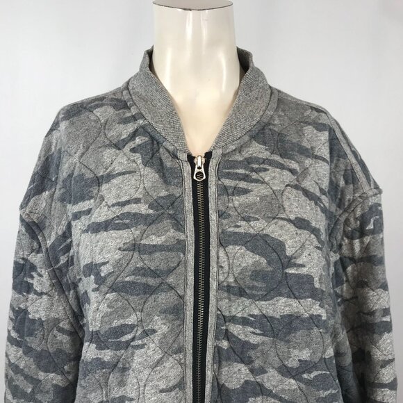 CHAMPION X TODD SNYDER ~ MENS 2X ~ GRAY CAMO FULL ZIP QUILTED BOMBER JACKET - Picture 2 of 7